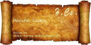 Herche Csaba névjegykártya